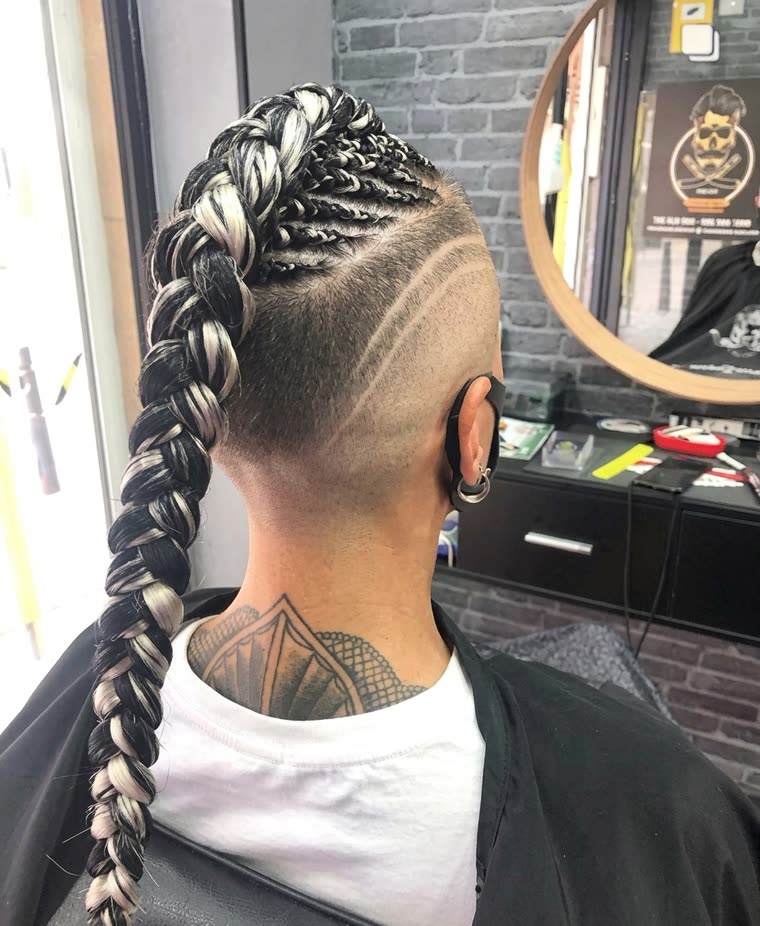 Braids with extensions and a skin fade